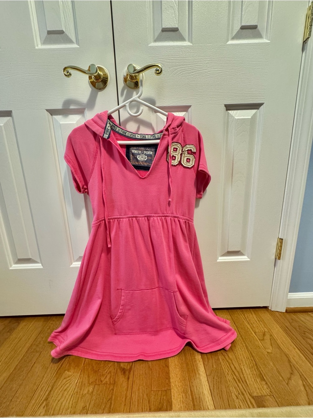 PINK Victoria's Secret Hot Pink Hoodie Midi Dress - Picture 3 of 3